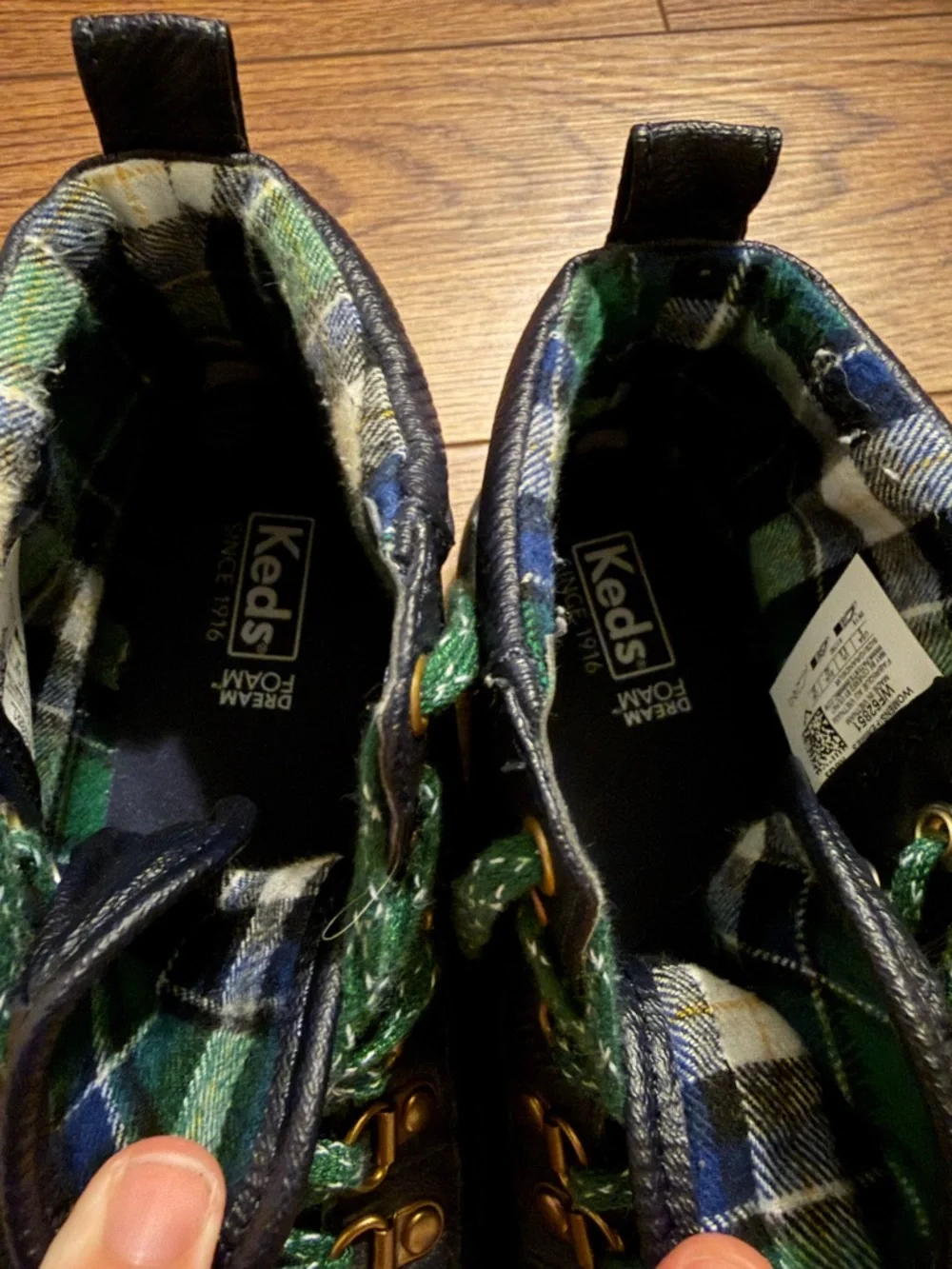 Keds Scout Boot II Navy Water Resistant Plaid Lined Duck Boots Womens‎ 9